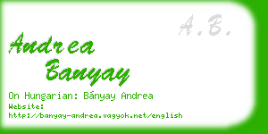 andrea banyay business card